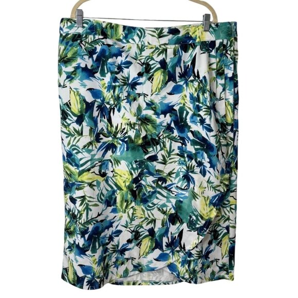 Ripskirt Hawaii Dresses & Skirts - RipSkirt Hawaii Tropical Floral Wrap Skirt Length 3 Blue Green Womens Size XXL